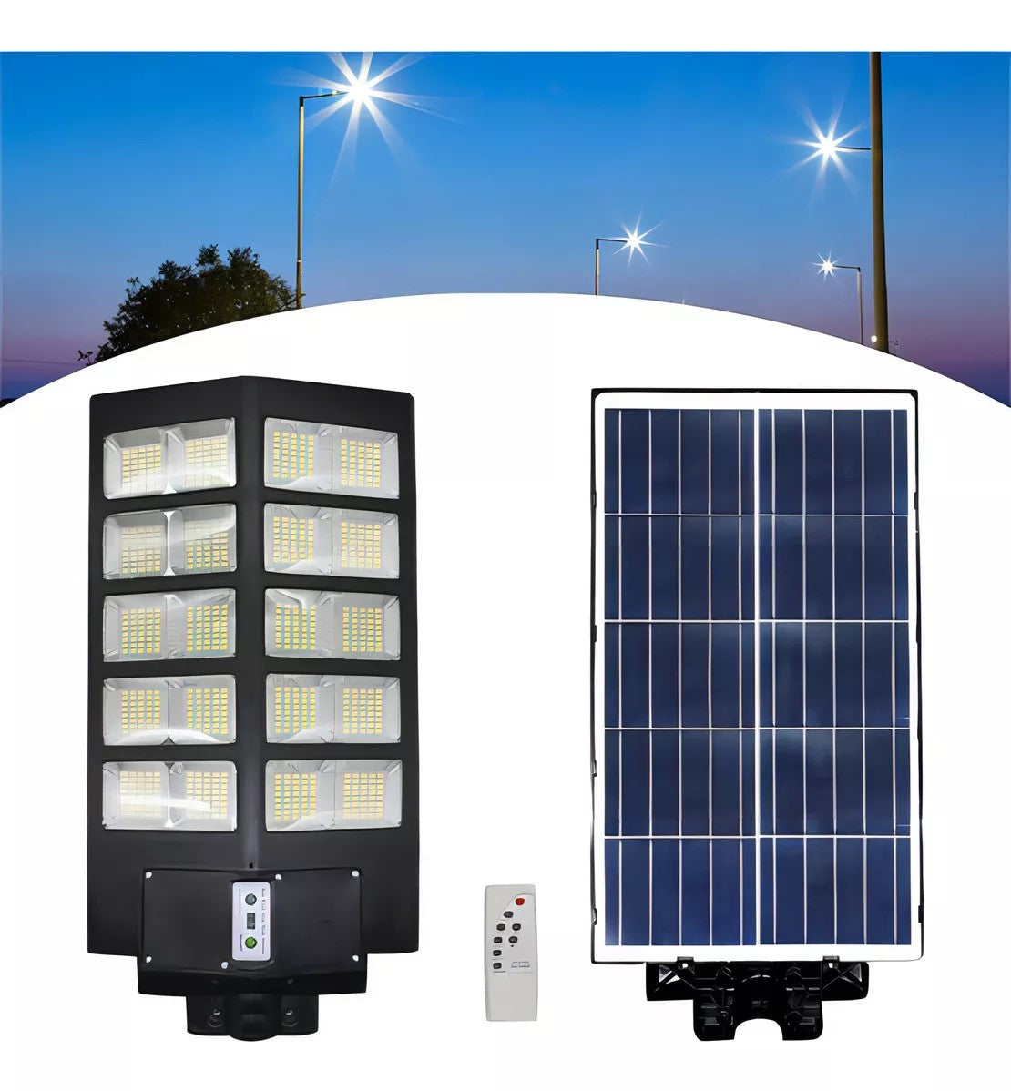 Luminaria Solar Publica Poste Rua Led 1000w Com Sensor Cor Preto - foto 2