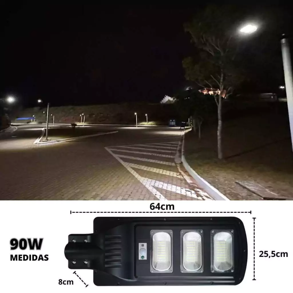 Luminária SOLAR 90w LED + Suporte de aço 50cm - foto 2