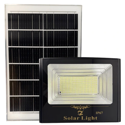 Refletor Solar LED 1000W Externo IP67 com Controle Remoto + Placa Solar