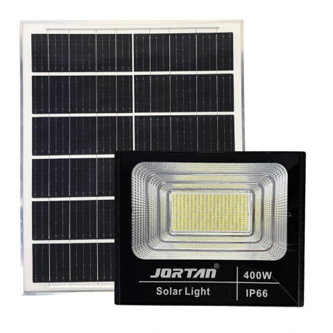 Refletor Solar 400w LED + Placa Solar SMD Holofote